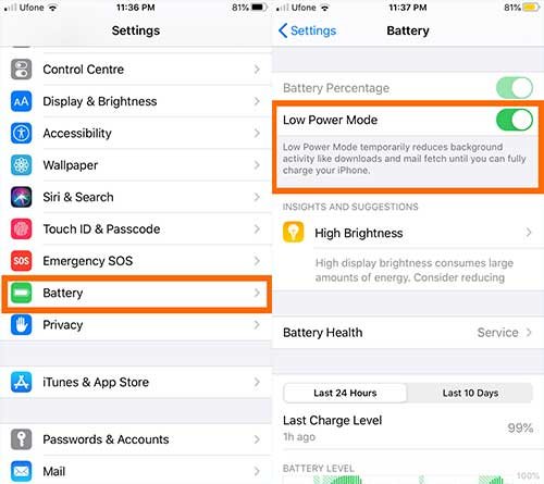 How to turn on Low Power Mode on iPhone