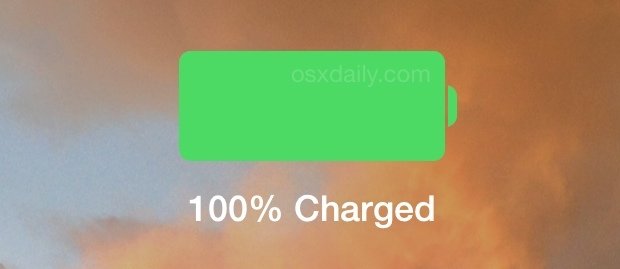 charging 100 percent on iPhone