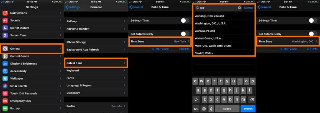 How to Change Clock Settings on iPhone to Manually Set the Time Zone 