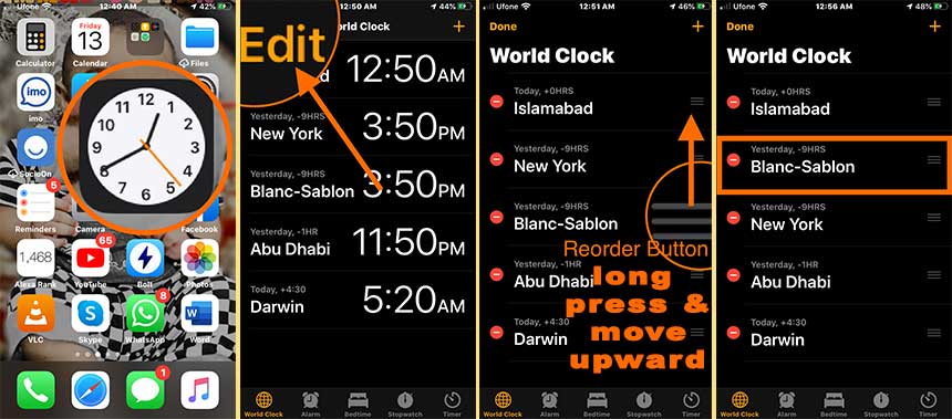 How to Rearrange the Cities in the World Clock on Your iPhone and iPad?