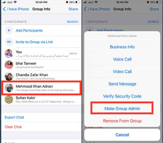 Designate an Admin To a WhatsApp Group