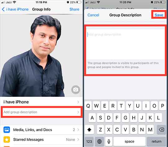 How to Change Description of WhatsApp Group on iPhone