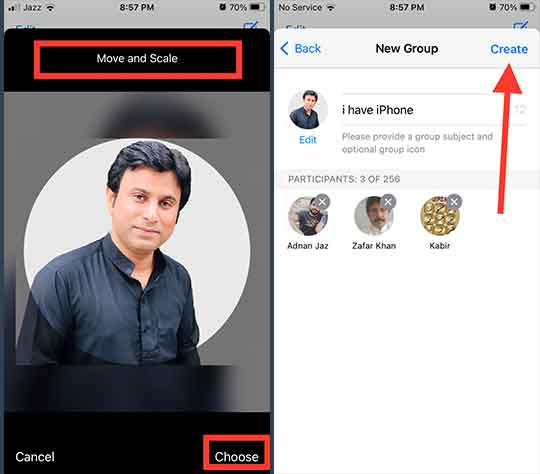 Upload Group Icon on WhatsApp
